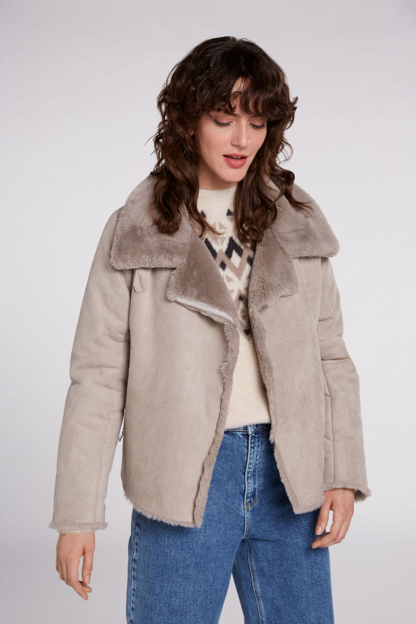 Kurtka motocyklowa ze sztucznego futra Oui