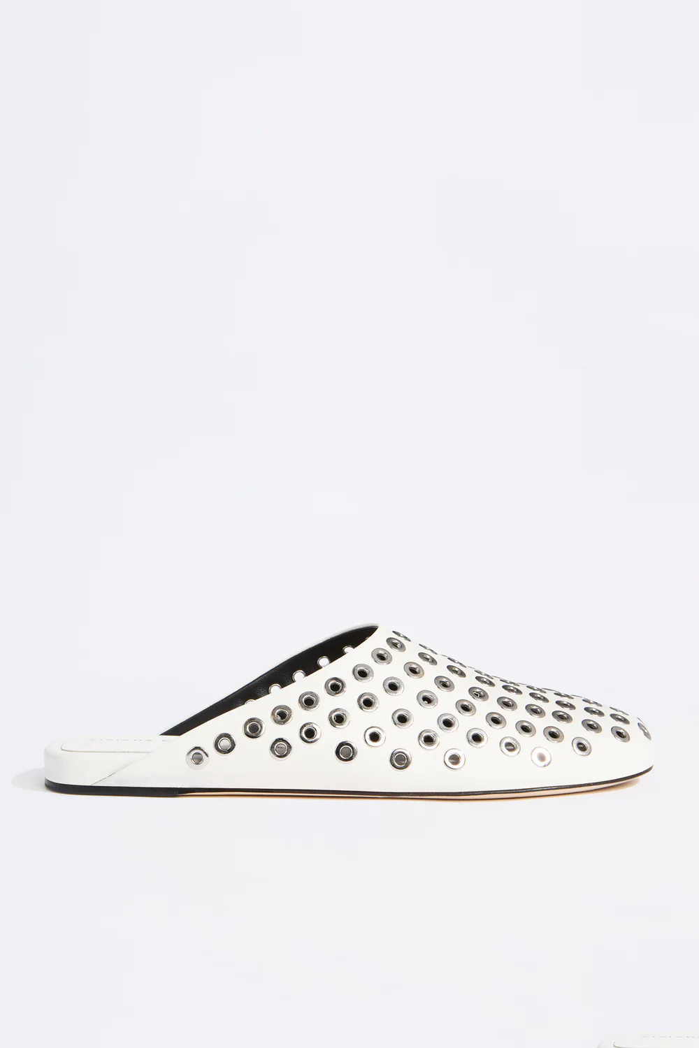 BIAŁE SKÓRZANE KLAPKI Z ĆWIEKAMI LIVIANA CONTI