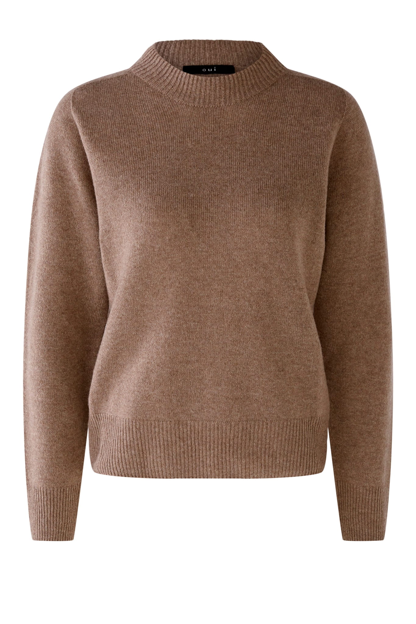 BRĄZOWY WEŁNIANY SWETER Z KASZMIREM OUI
