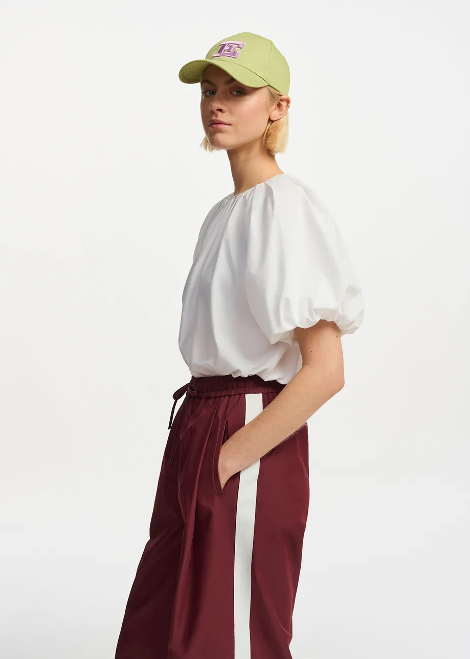 BIAŁA BAWEŁNIANA BLUZKA Z BUFIASTYMI RĘKAWAMI ESSENTIEL ANTWERP