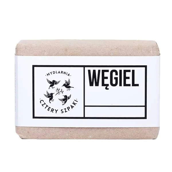 4 Szpaki Mydło w kostce Węglowe z aktywnym weglem do cery trądzikowej 110 g