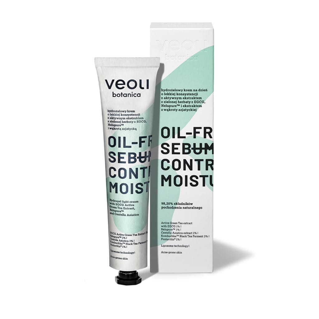 Veoli Botanica Oil-Free Sebum Control Moisturizer - Hydrożelowy krem o lekkiej konsystencji 50 ml OUTLET (data ważności do 05.2024r.)