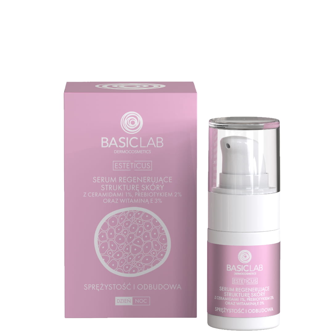 BasicLab Serum regenerujące strukturę skóry z ceramidami 1% sprężystość i odbudowa 15 ml