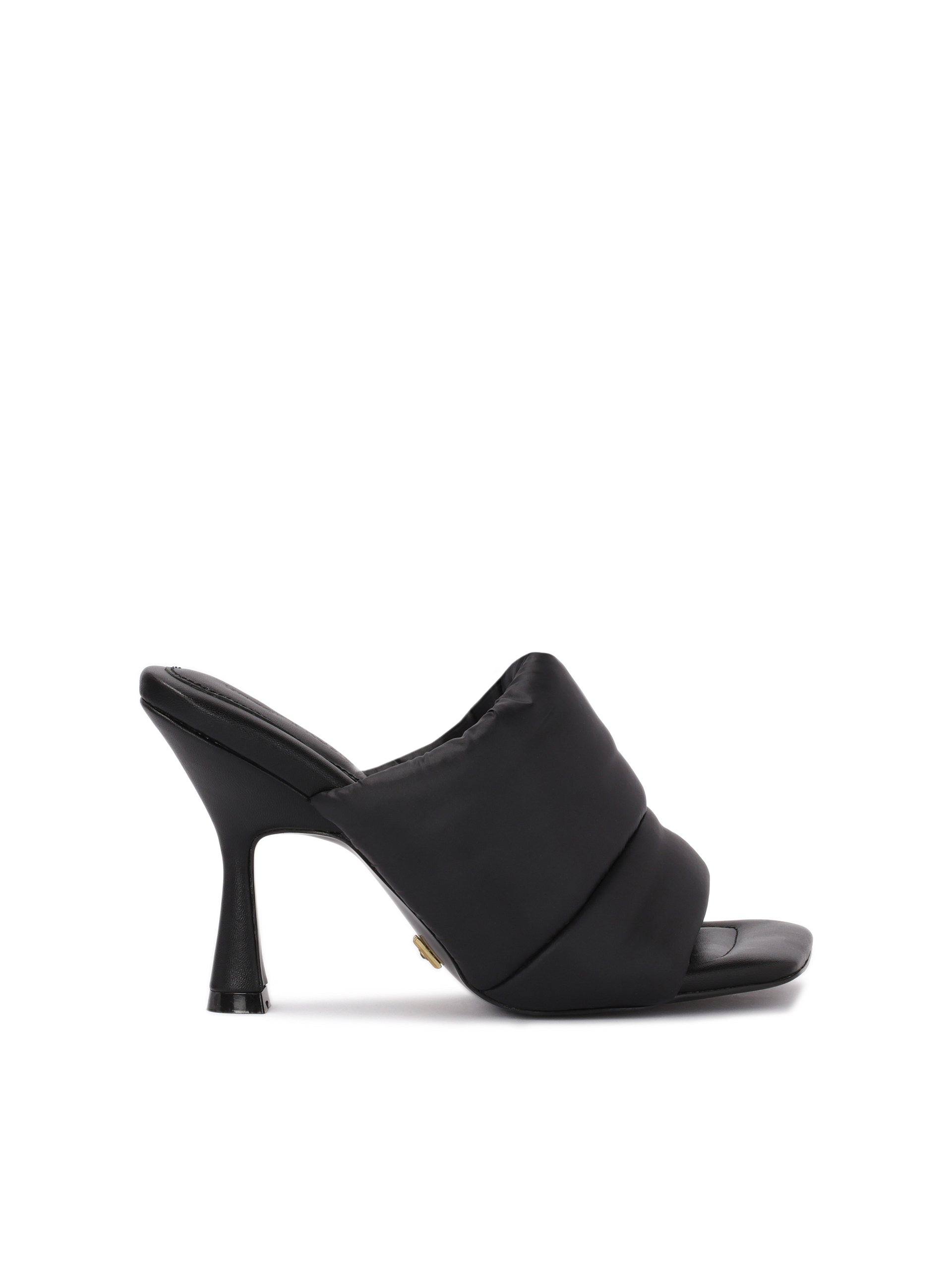 Klapki na obcasie z miękkim szerokim paskiem kazar x kasia