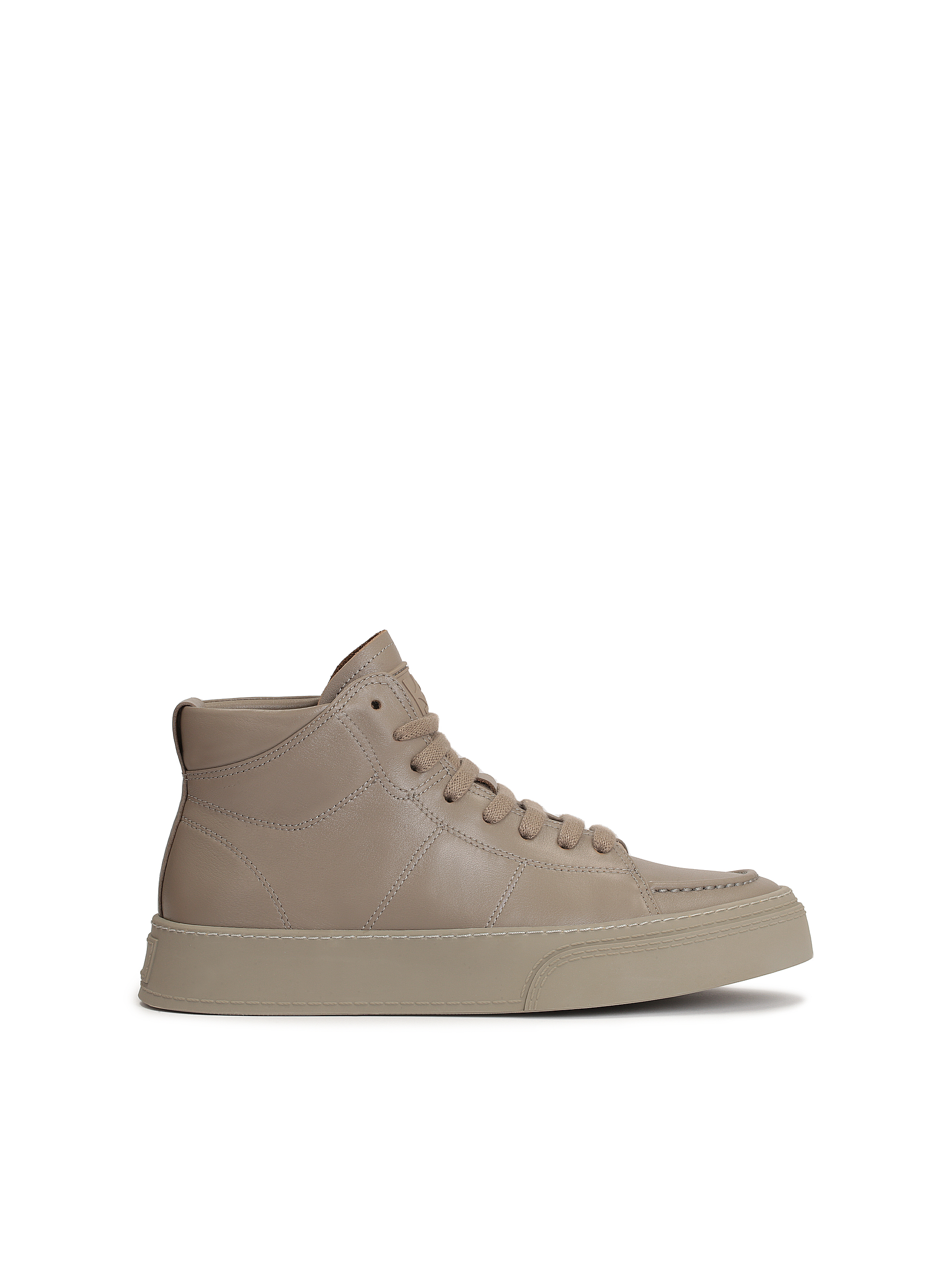 Sznurowane skórzane sneakersy męskie z wyższą cholewką