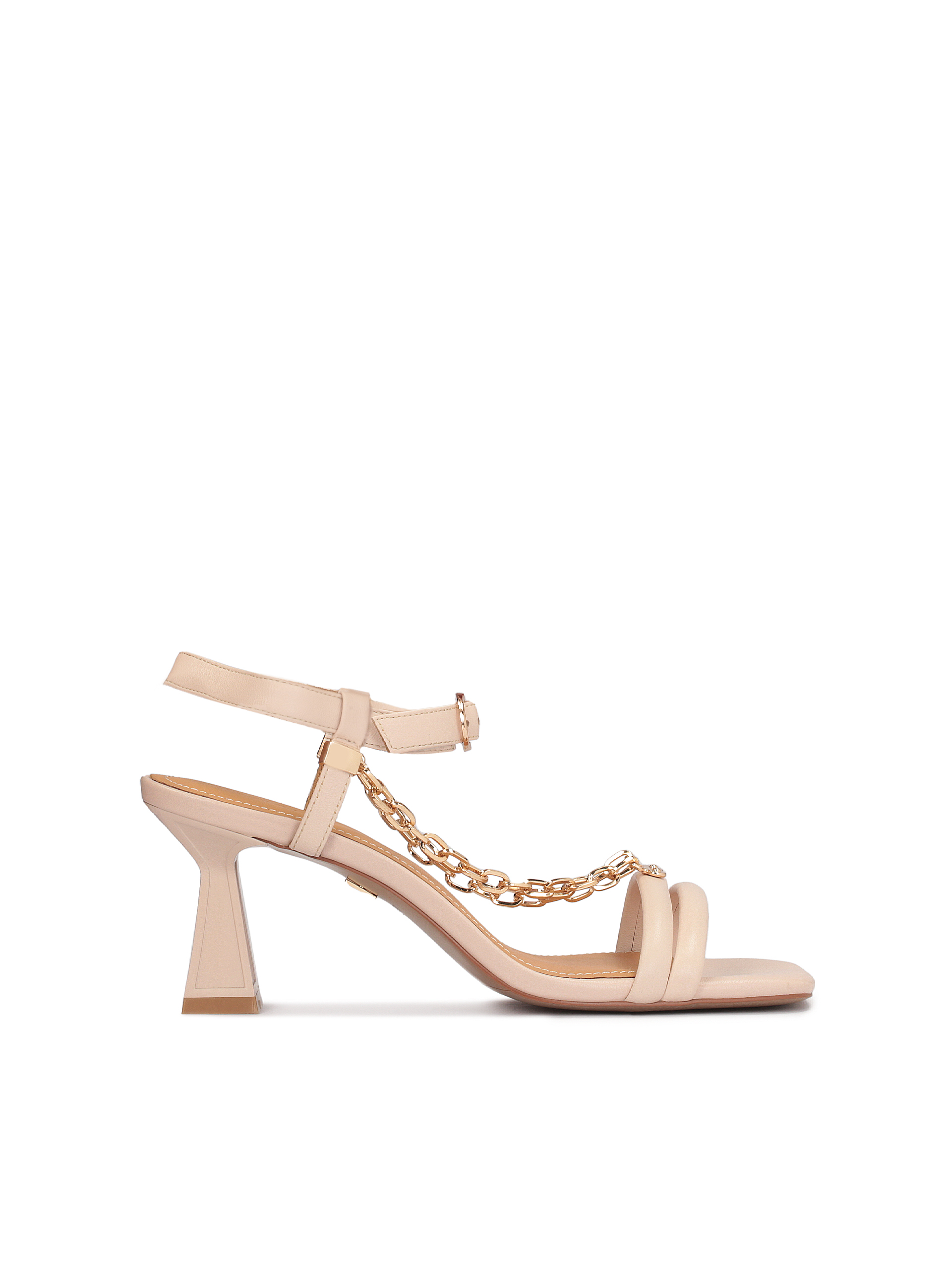 Beżowe sandały damskie na klepsydrowym obcasie