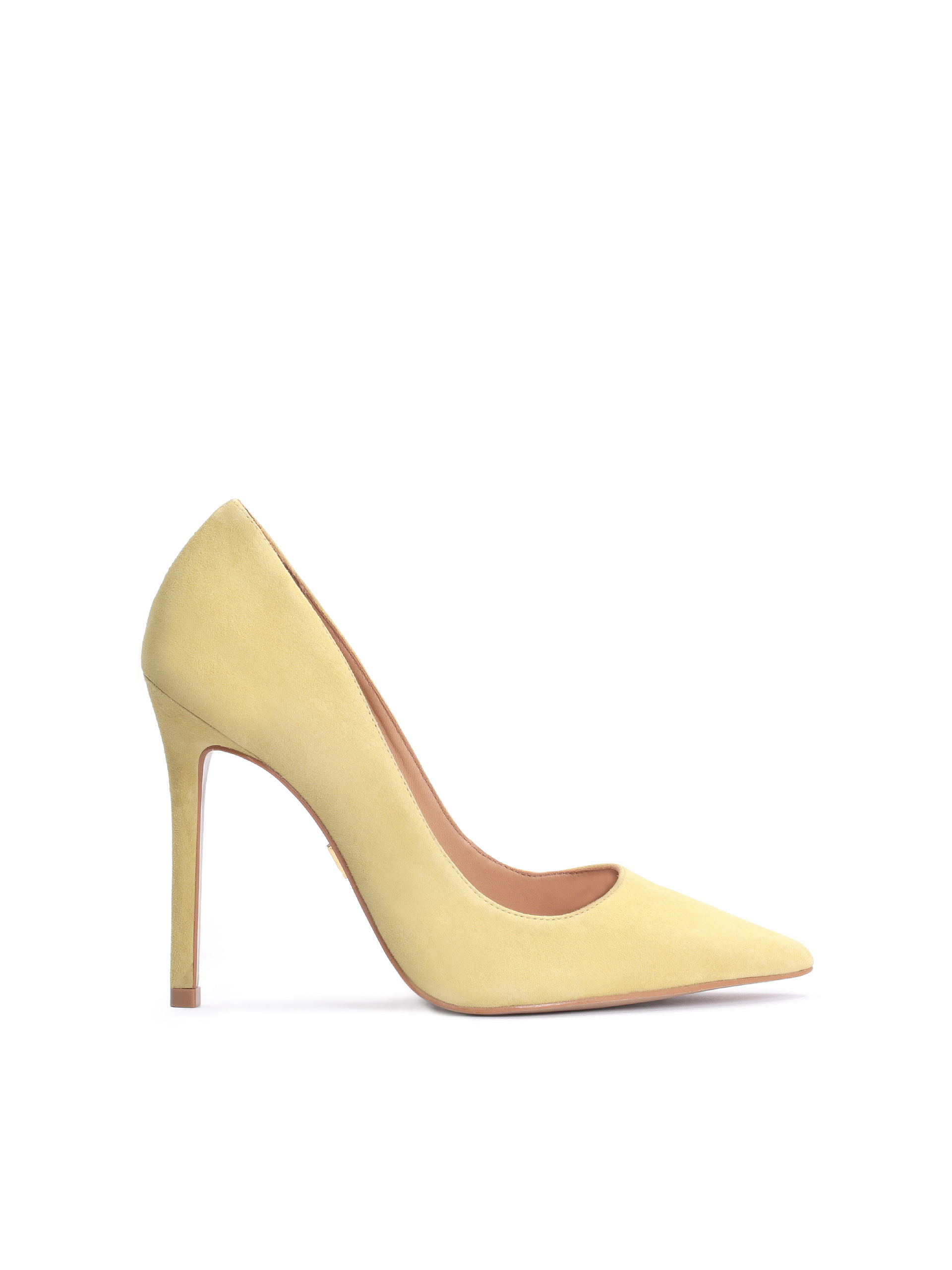 Zamszowe czółenka na wysokim obcasie