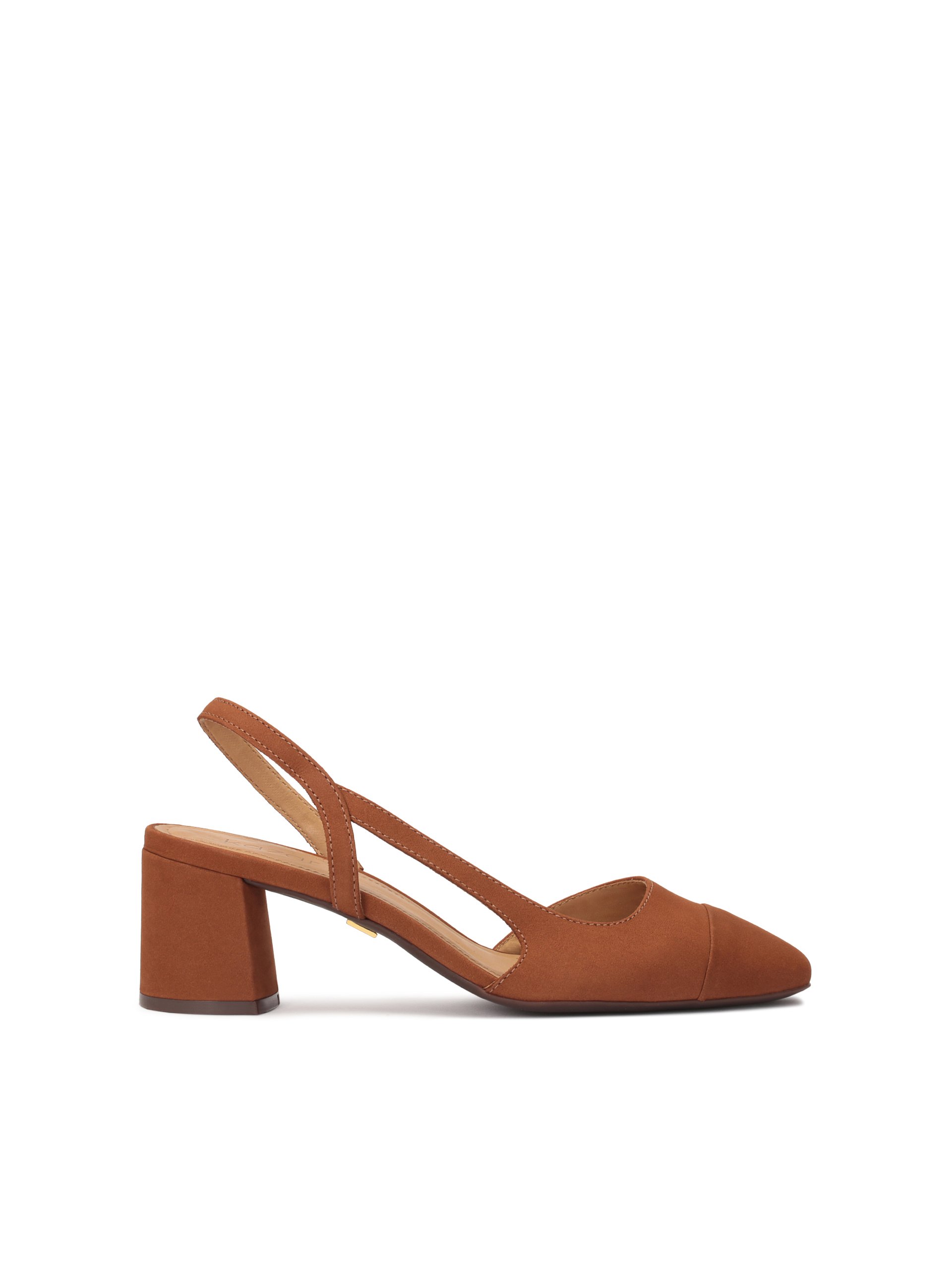 Wycięte czółenka nubukowe na słupku