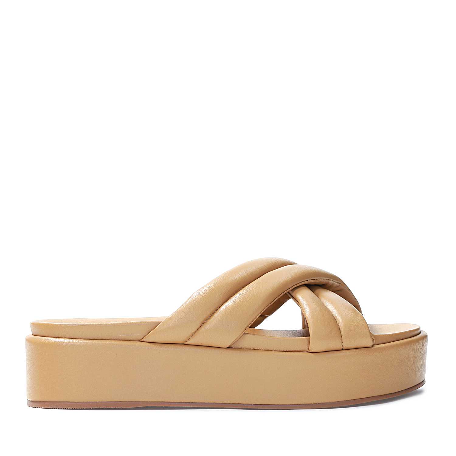 Jasnobrązowe klapki damskie kazar x kasia