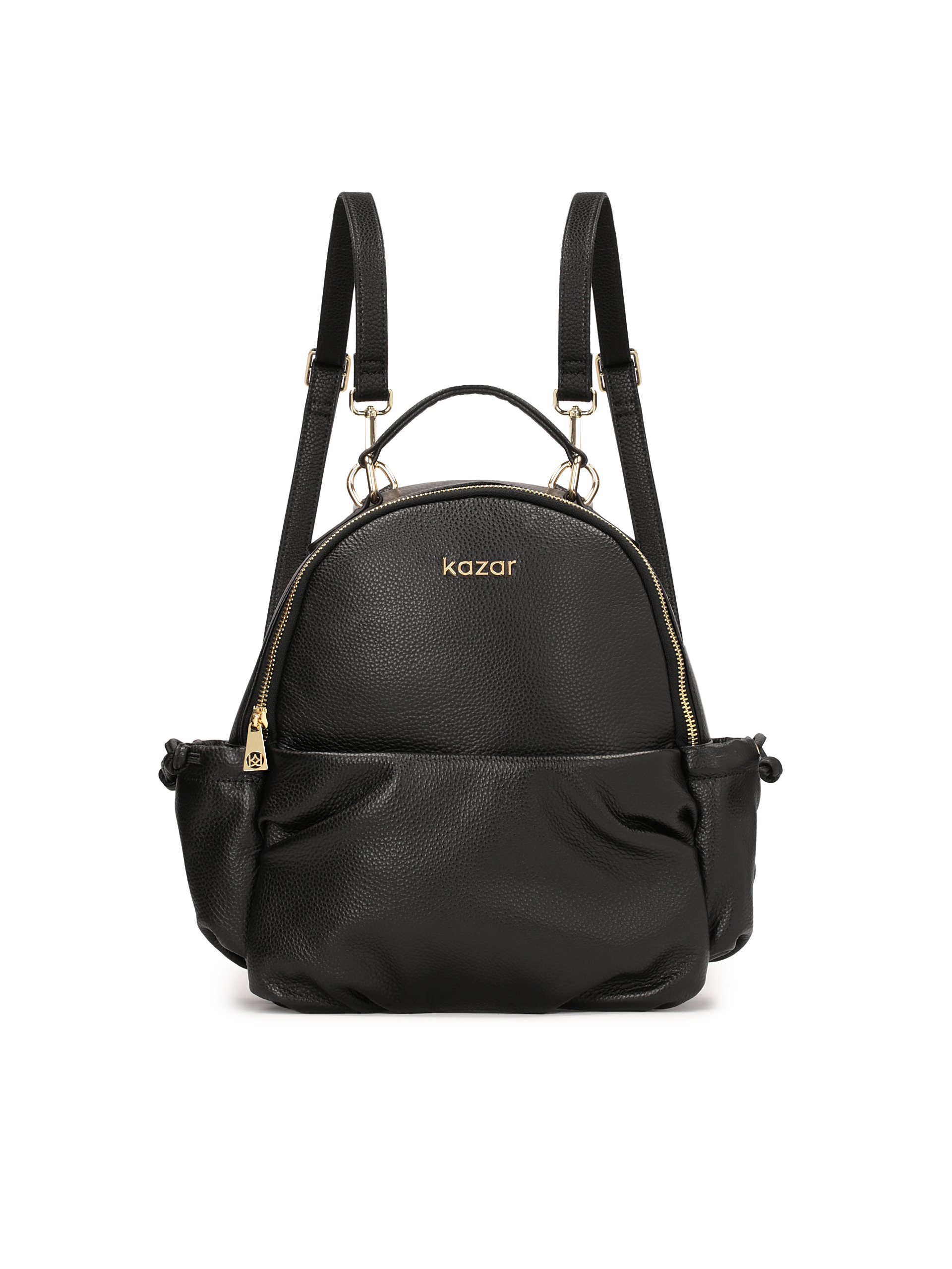 Klasyczny czarny plecak z licowej skóry