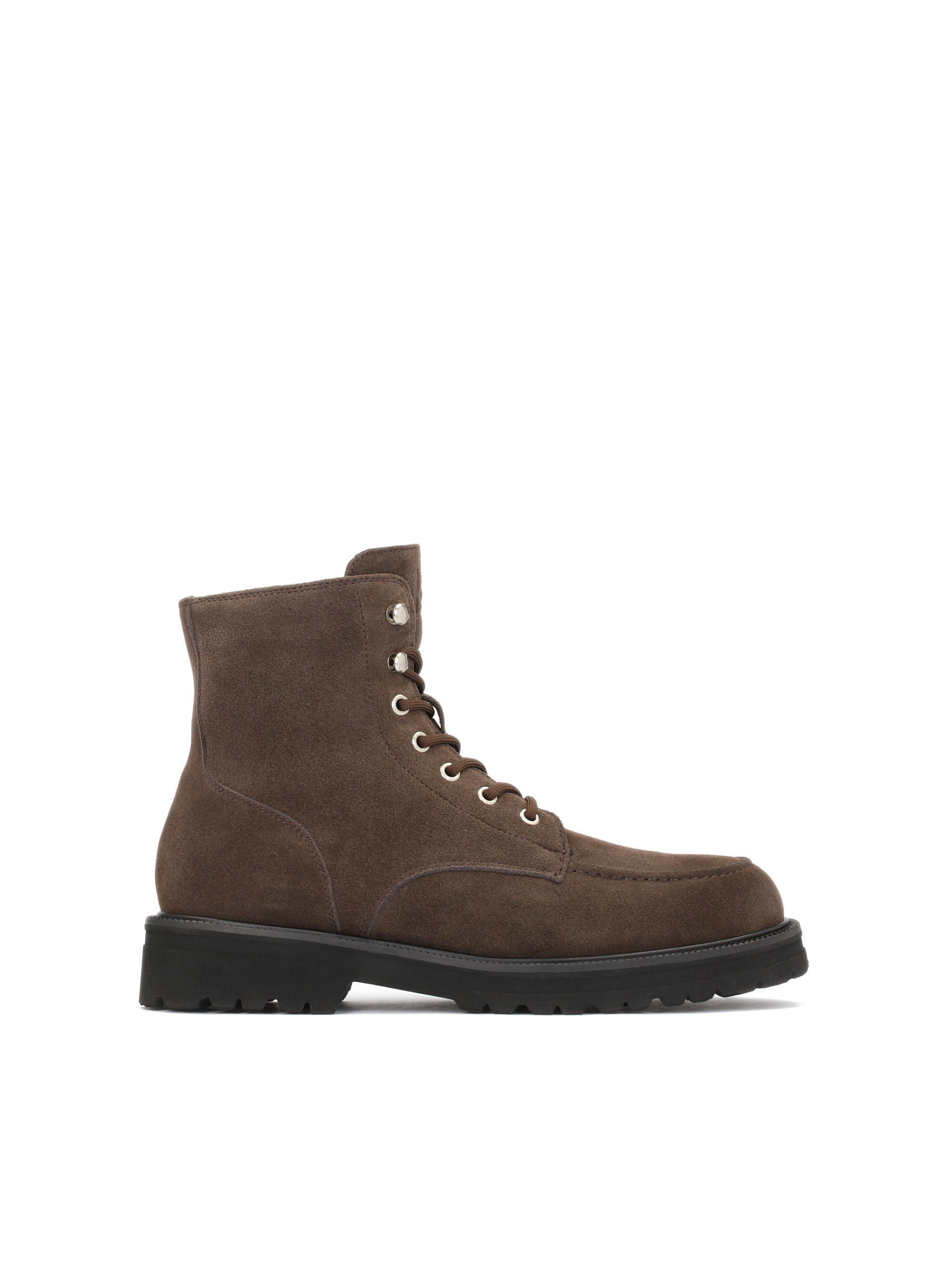 Luksusowe sznurowane trzewiki męskie z zamszu za kostkę