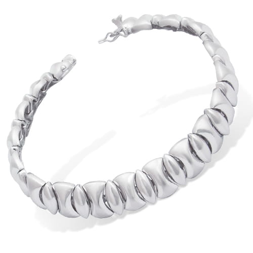 ZIMOWA FANTAZJA Srebrna bransoletka rodowana