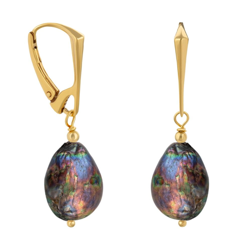 NELLIE NOIR kolczyki czarne perły barokowe angielskie zapięcie 01