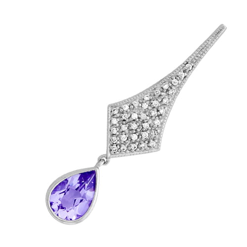 ORIENT Srebrny wisiorek z ametystem i cyrkoniami 3 ct