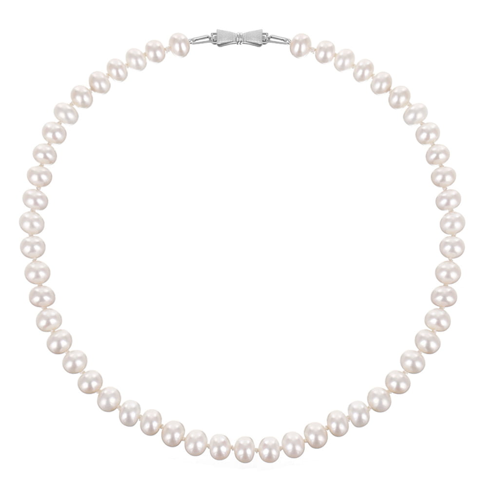 LAMAR Naszyjnik z białych naturalnych pereł kolia chocker