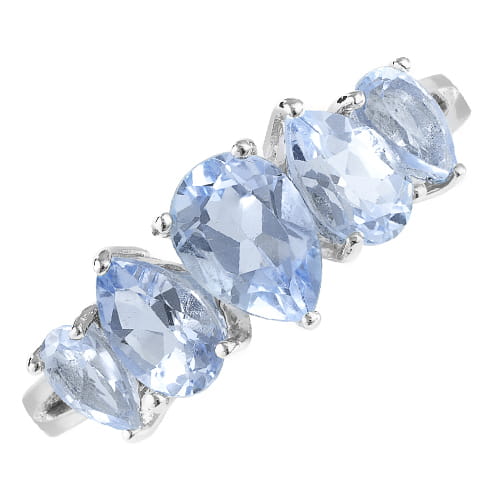 STARLIGHT Srebrny pierścionek z topazem, delikatny 2,8 ct