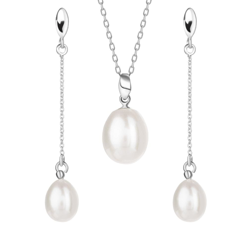 ALICE Bianco komplet biżuterii białe perły L