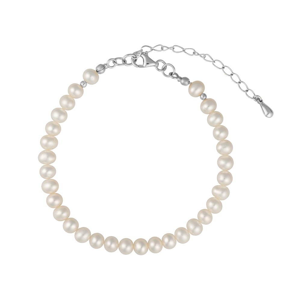 ADA bransoletka małe perły białe naturalne regulowana srebro