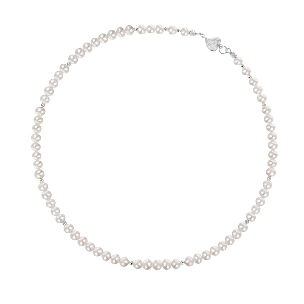 ADA LOVE Naszyjnik małe perły białe naturalne chocker zapięcie serce