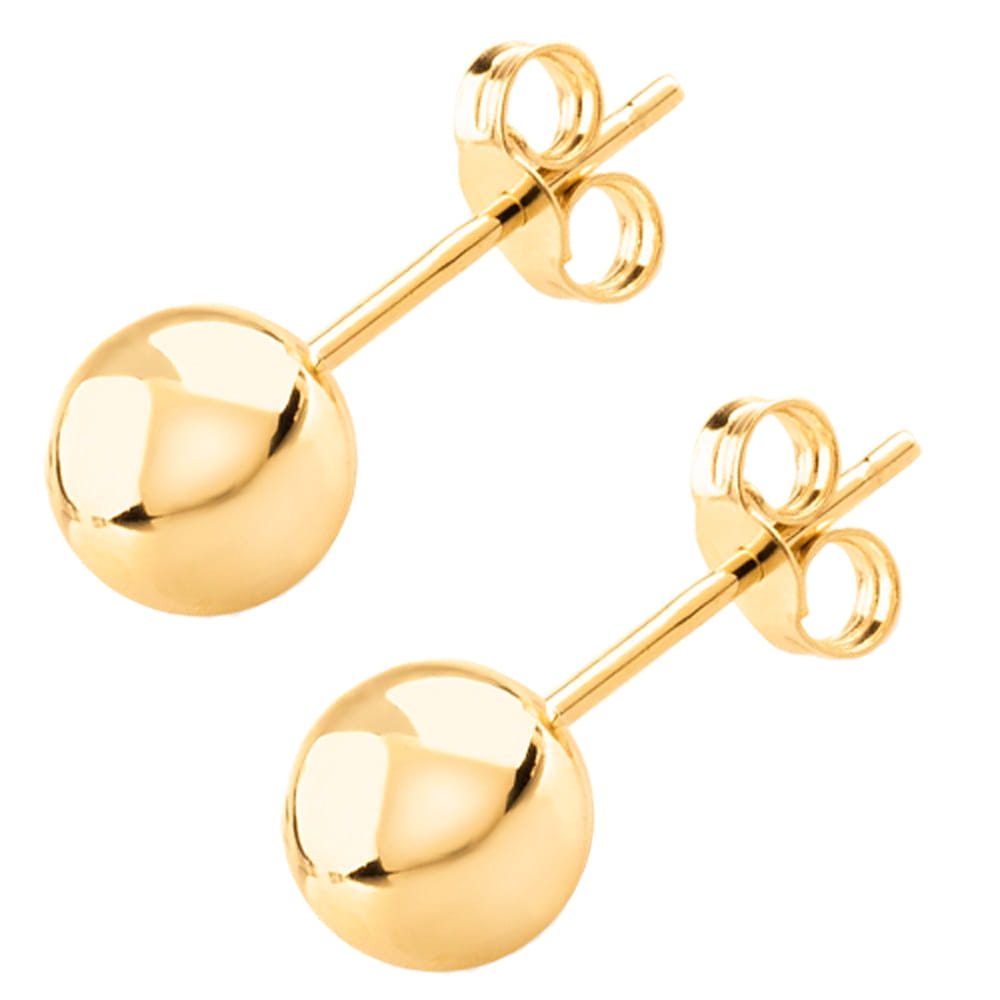 TICO Kolczyki złote 585 kuleczki sztyft 6 mm