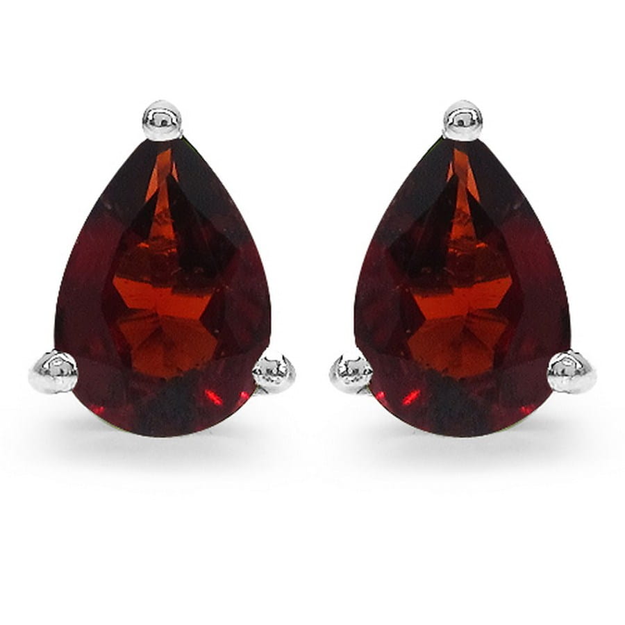 GRAPA 7 Srebrne kolczyki granaty łezka sztyft ca. 1,6 ct.