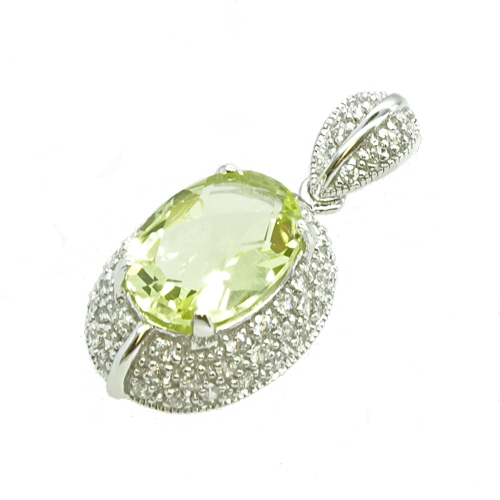 PRZEPYCH ORIENTU Srebrny wisiorek z kwarcem lemon 2,3 ct
