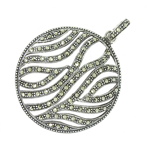 ELZA; Srebrny wisiorek z markazytami