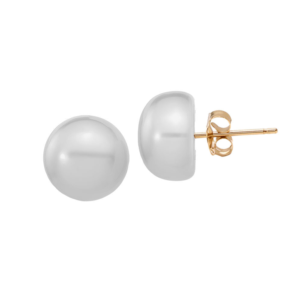 Srebrne kolczyki sztyft szare perły pozłacane