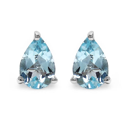 TERI 7 srebrne kolczyki blue topaz łezka 1,6 ct.
