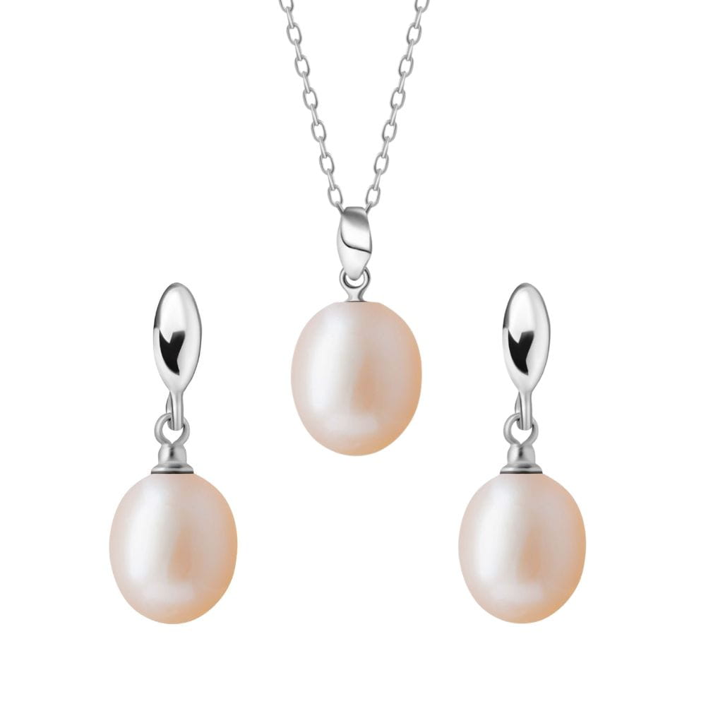 ALICE Roso komplet biżuterii różowe perły S