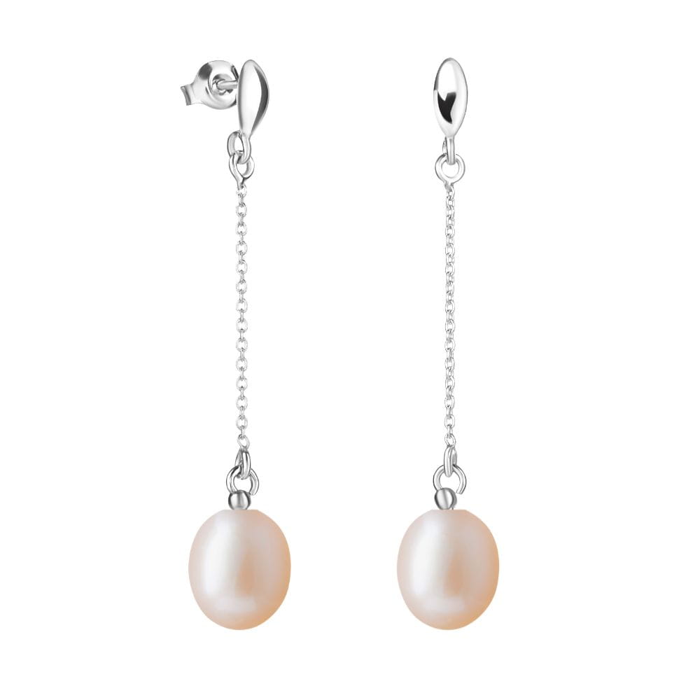 ALICE Roso L wiszące srebrne kolczyki naturalne perły