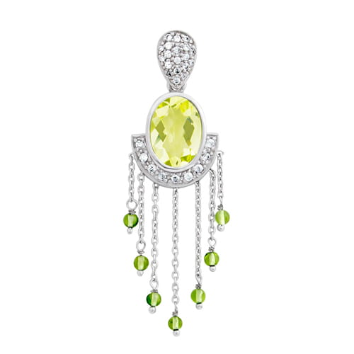 OCZAROWANIE Srebrny wisiorek z kwarcem cytrynowym orientalny