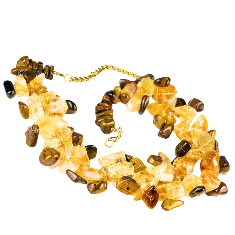 SAMBA Naszyjnik, cytryn i tygrysie oko