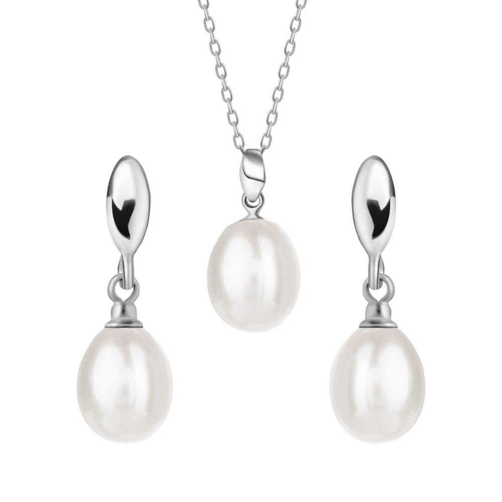 ALICE Bianco komplet biżuterii białe perły S