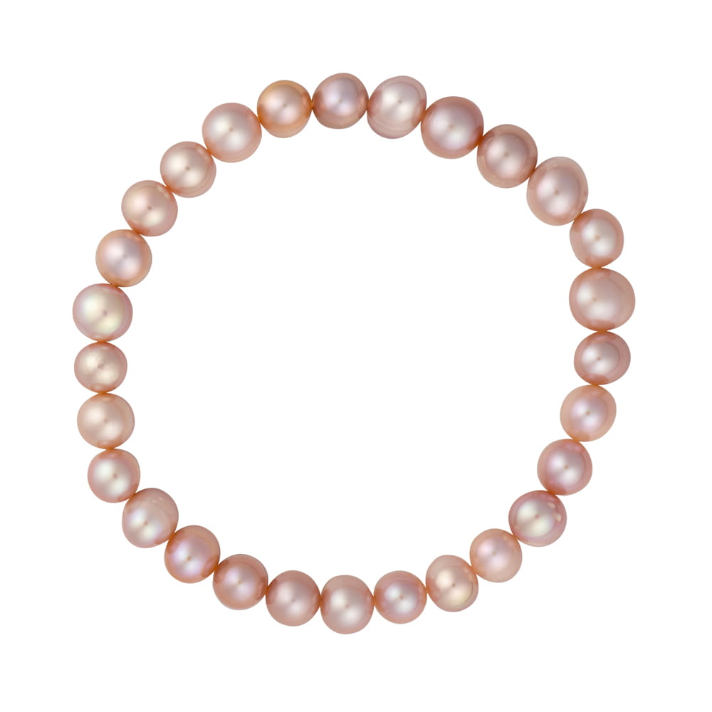 ZELDA Bransoletka różowe naturalne perły 8 mm