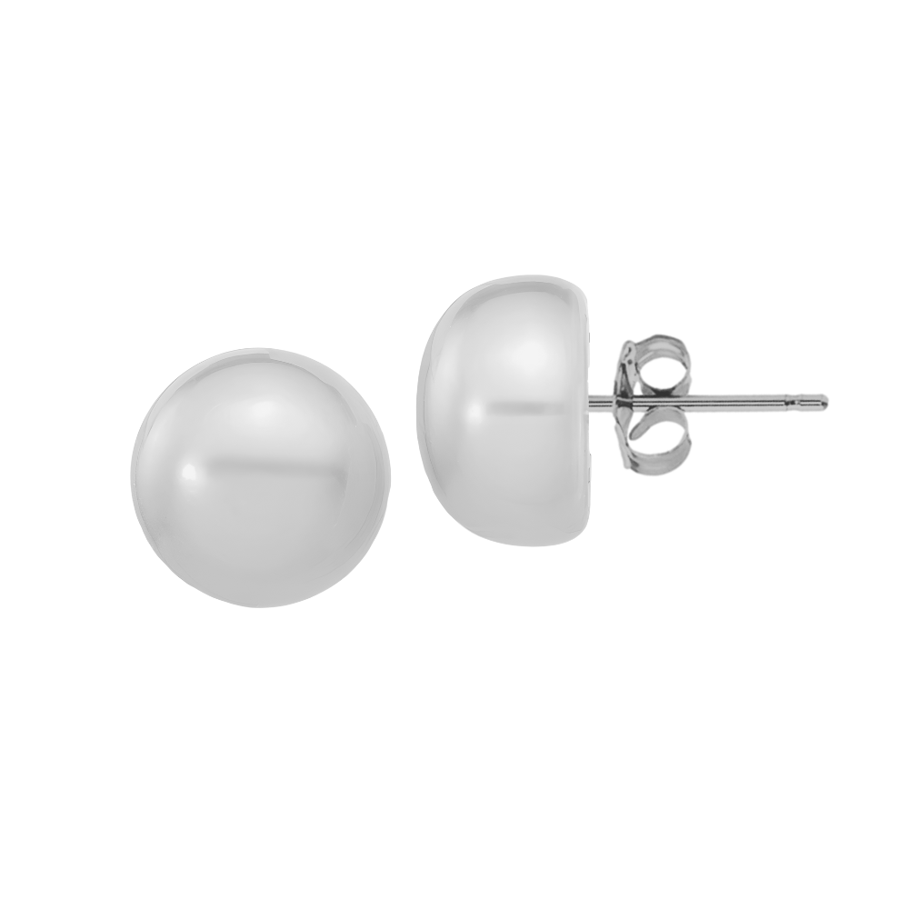 Srebrne kolczyki sztyft szare perły