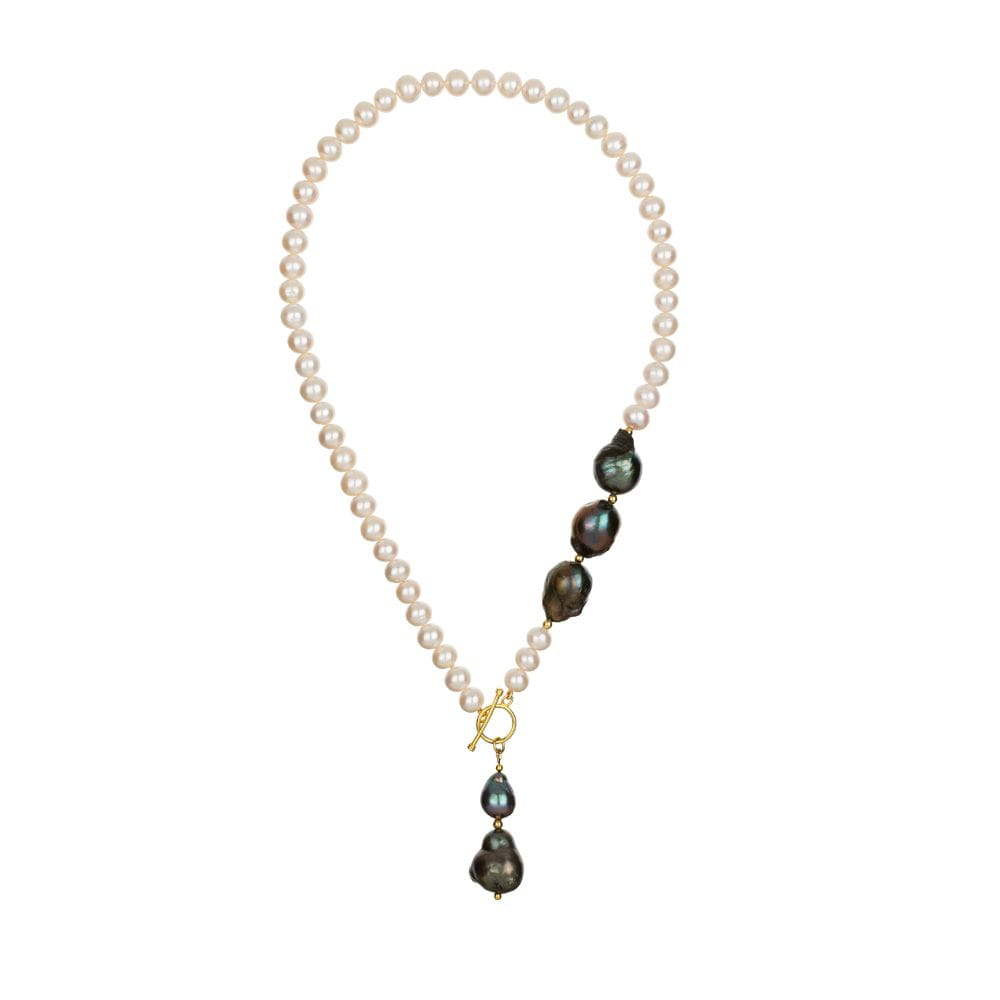 JACKIE Naszyjnik z białych pereł kolia