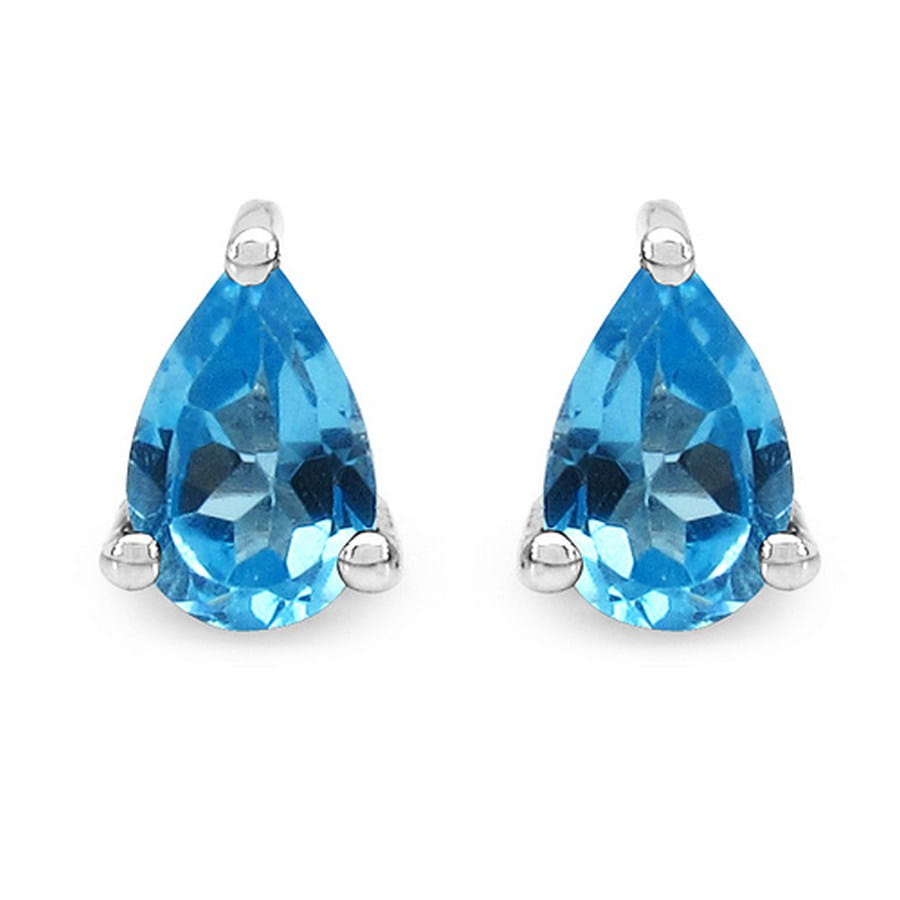 CASSI 7 Srebrne kolczyki z swiss blue topaz łezka 1,6 ct.