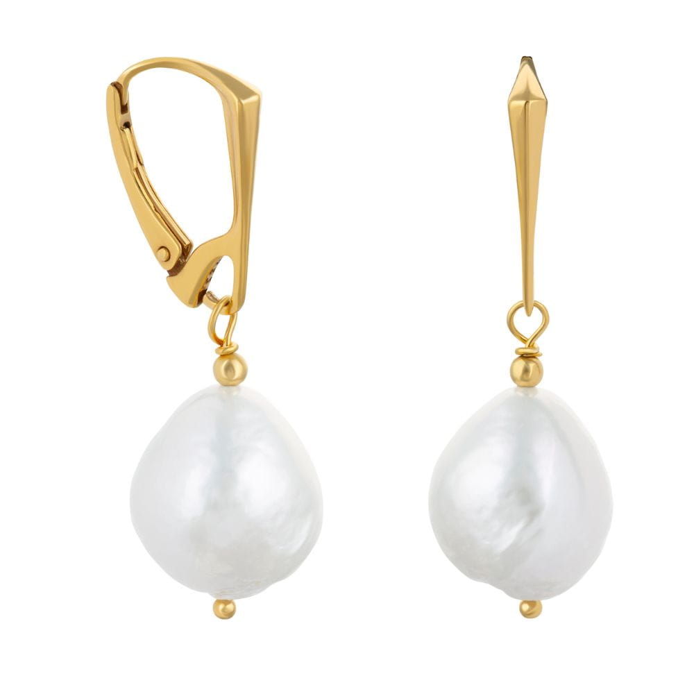 NELLIE BIANCO kolczyki białe perły barokowe duże angielskie zapięcie 01