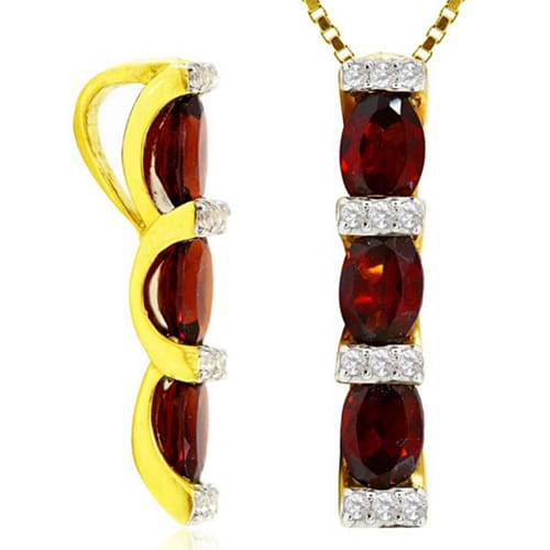 GILDA Srebrny naszyjnik wisiorek granaty lariat