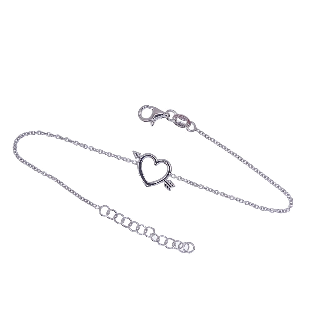 AMORA Bransoletka srebrna serce celebrytka