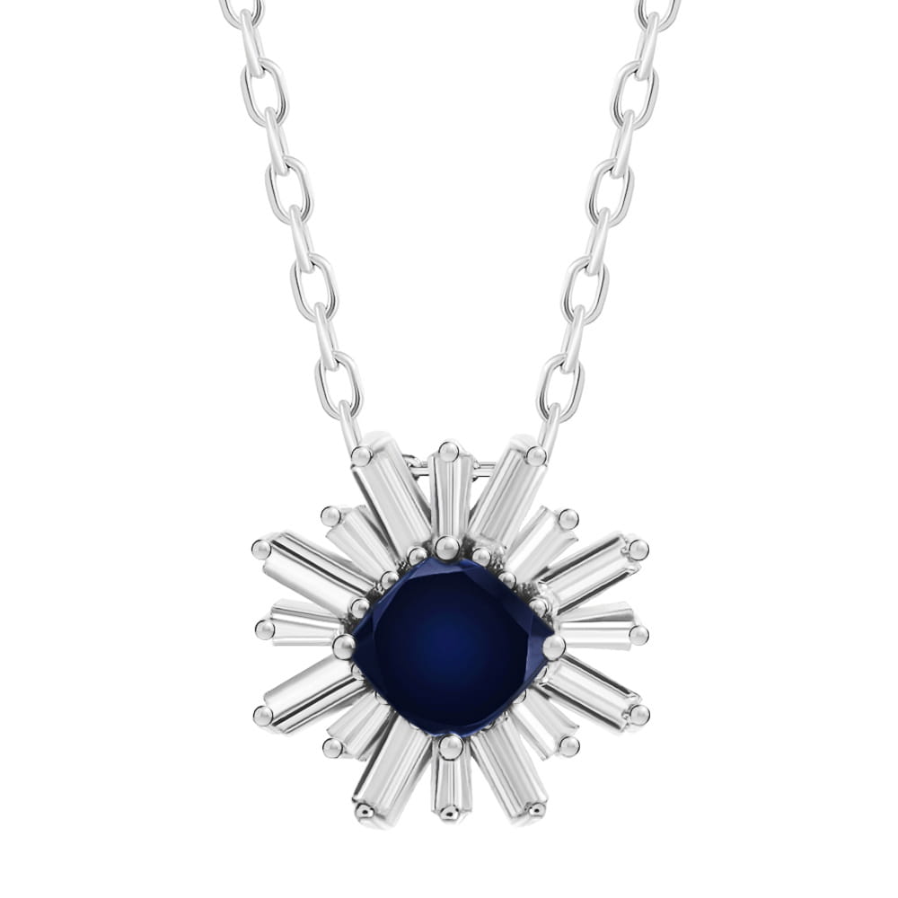 LARA Srebrny naszyjnik wisiorek z szafirem celebrytka 2,7 ct.