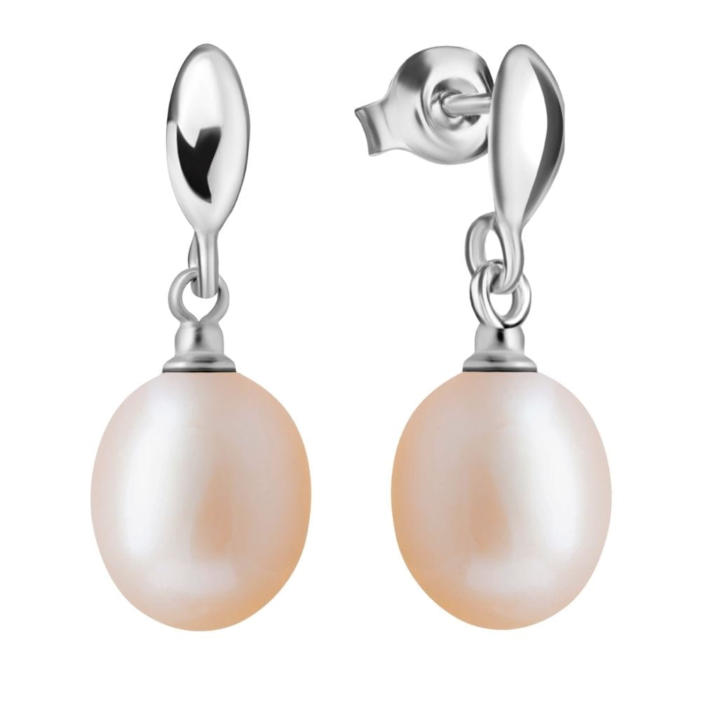 ALICE Roso S wiszące srebrne kolczyki naturalne perły różowe
