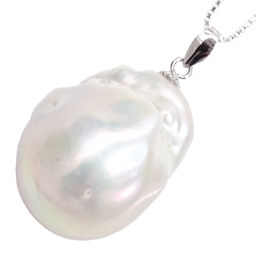 NORI naszyjnik wisiorek ogromna biała perła barokowa