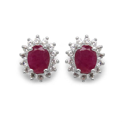 KATE RUBI Srebrne kolczyki z rubinami ca. 1 ct.