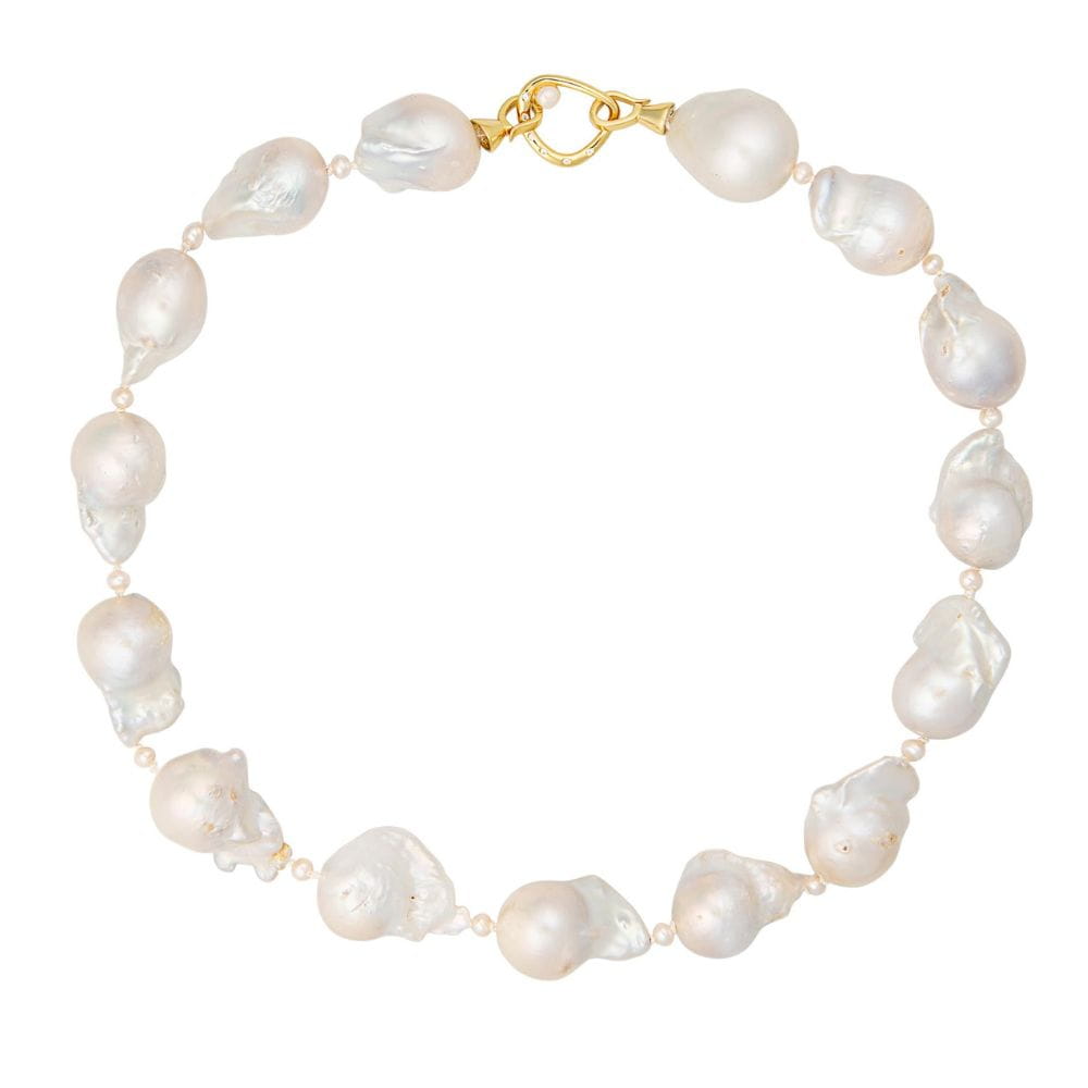 NOKO naszyjnik ogromne białe perły barokowe