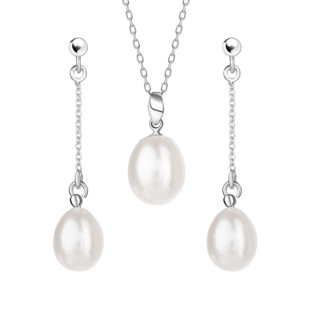 ALICE Bianco komplet biżuterii białe perły M