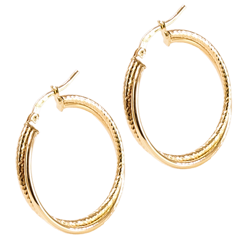 NELA Kolczyki złote 585 koła średnie kręcone