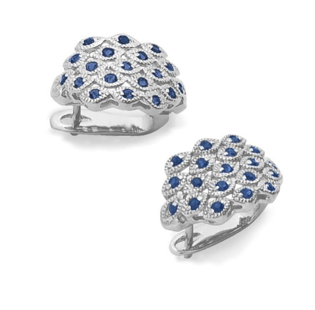 PAVO Srebrne kolczyki z szafirami 0,8 ct