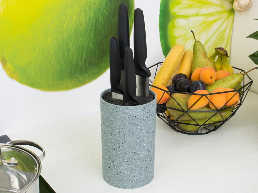 Blok Krisberg KR 2527 uniwersalny stojak do noży kuchennych Szary Marmur